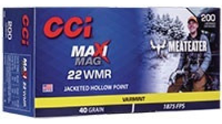 CCI 22 WMR Maxi-Mag Ammunition Meat Eater 40 Grain Jacketed Hollow Point 200 Rounds
