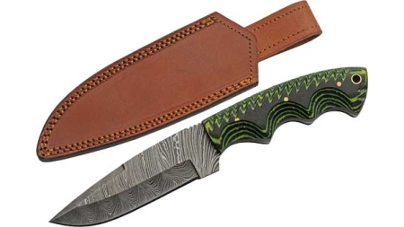 SZCO RITE EDGE 5" TREE RIDGE - MICARTA DAMASCUS CP W/SHEATH