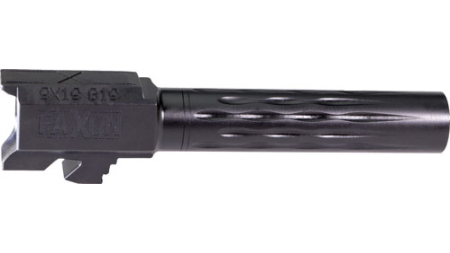 FAXON FITS GLOCK 19 BARREL 9MM - FLAME FLUTED NON THREADED BLK