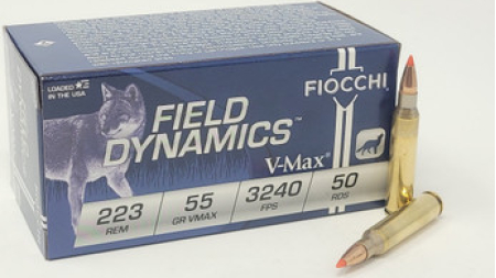 Fiocchi 223 Remington Ammunition Field Dynamics FI223HVC50 55 Grain Polymer Tip 50 rounds