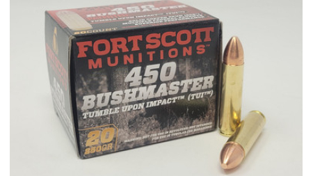 Fort Scott Munitions 450 Bushmaster Ammunition FSM450BM250SCV1 250 Grain Solid Copper Spun 20 Rounds
