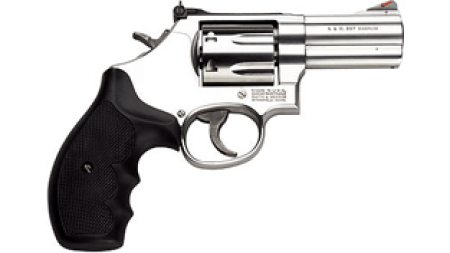 S&W 686PLUS 357 3" AS 7-SHOT - STAINLESS STEEL RB RUBBER