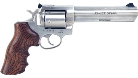 RUGER GP100 357MAG 6" AS - SS HOGUE FINGER GROOVE (TALO)