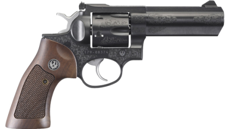 RUGER GP100 DELUXE 4" ENGRAVED - BLUED ADJ. (TALO)