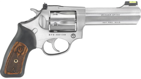 RUGER SP101 327 FED MAG 4.20" - ADJ. STAINLESS RUBBER
