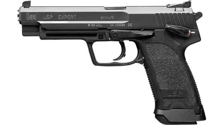 HK USP9 EXPERT V1 DA/SA 9MM - 5.19"BBL 2-18RD JET FUNNEL BLK