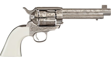 CIMARRON BAT MASTERSON 45LC - PW FS 5.5" ENGRAVED NICKEL