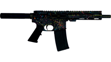 GLFA AR15 PISTOL 223 WYLDE - 7.5" NITRIDE SPLATTER BLACK