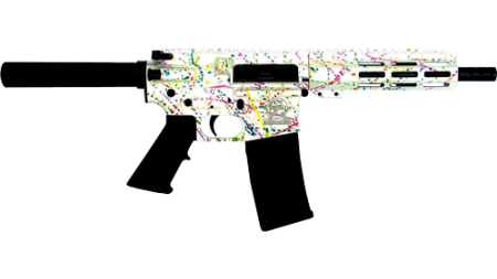 GLFA AR15 PISTOL 223 WYLDE - 7.5" NITRIDE SPLATTER WHITE