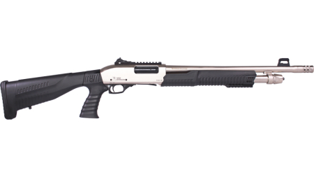 IVER JOHNSON PUMP 12GA 3" 18" - NICKEL QD PISTOL GRIP STOCK