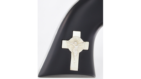 CIMARRON HOLY SMOKER 45LC FS - 4.75" WHITE/SILVER CROSS BLACK