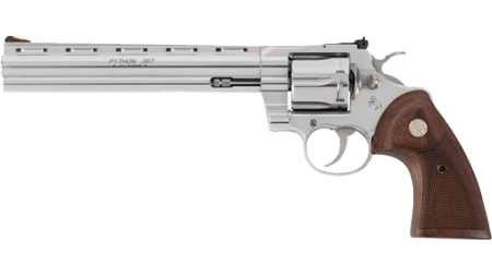 COLT PYTHON 357MAG 8" 6RD - STAINLESS WALNUT GRIPS
