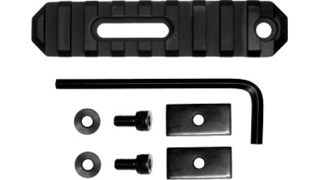 GROVTEC RAIL SECTION STOCK AR - 3.8" 9 SLOT ALUMINUM BLACK