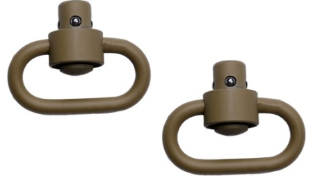 GROVTEC HD PUSH BUTTON SWIVELS - CERAKOTE FDE 1 1/4" 2-PACK