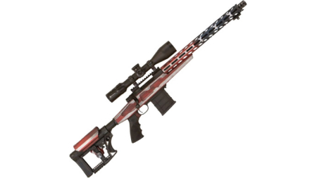 Howa Legacy HFLG65C16 American Flag Chassis Gen-2 Bolt Action 6.5 Creedmoor 16.25" 10+1 RWB Flag Finish w/ Nikko Sterling Diamond 30mm 4-16x50 Optic with Mounts
