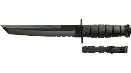KA-BAR TANTO KNIFE - 8" W/PLASTIC SHEATH BLACK