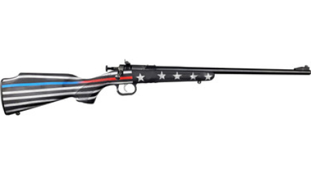 Crickett Rifle KSA2177FRLE G2 .22LR Youth 16.12" Single Shot Old Glory Black and White W/ Red and Blue Stripe