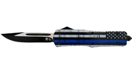 TEMPLAR KNIFE LARGE OTF BACK - THE BLUE 3.5" BLK DROP POINT