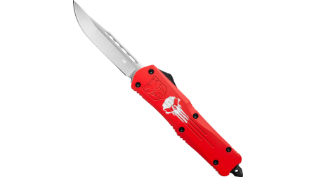 COBRATEC LARGE FS3 OTF RED - PUNISHER 3.5" D2 STEEL DRP PNT