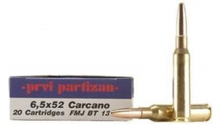 Prvi PPU 6.5x52 Carcano Ammunition PP6CF 139 Grain Full Metal Jacket 20 rounds