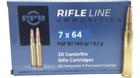 Prvi PPU 7x64mm Ammunition PP764 140 Grain Pointed Soft Point Boat Tail 20 rounds