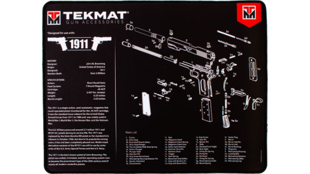 TEKMAT ARMORERS BENCH MAT - ULTRA 15"X20" 1911 BLACK