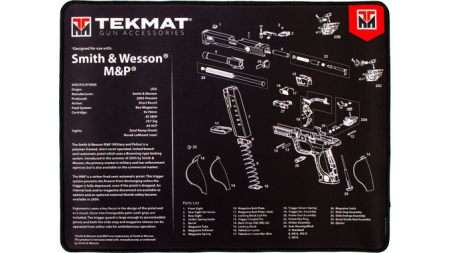 TEKMAT ARMORERS BENCH MAT - ULTRA 15"X20" S&W MP BLACK