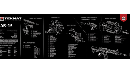 TEKMAT ARMORERS BENCH MAT - ULTRA 15"X44" AR-15 BLACK