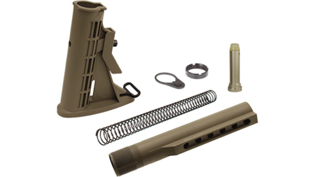 UTG STOCK ASSEMBLY AR-15 FDE - 6 POSITION MIL-SPEC