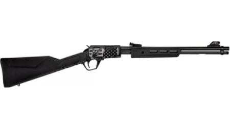 Rossi USA Gallery 22 RP2218SY-EN18 18" 15+1 .22LR Pump Action Black Synthetic Engraved Eagle & US Flag