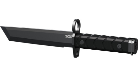 SOG KNIFE BOYONET 7" TANTO - BLADE BLACK/BLACK W/SHEATH