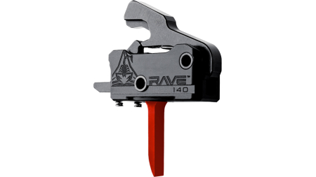 RISE TRIGGER RAVE 140 FLAT SST - RED 3.5LB AR-15 W/ WALK PINS