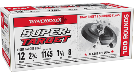 WINCHESTER TARGET 12GA 2.75" - 1-1/8OZ #8 1145FPS 200RD CASE