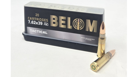 Belom 7.62x39 Ammunition BEL76239FMJ 123 Grain Full Metal Jacket 20 Rounds