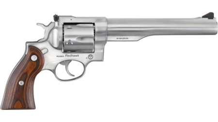 RUGER REDHAWK 44 REM MAG 7.5" - STAINLESS WOOD ADJUSTABE