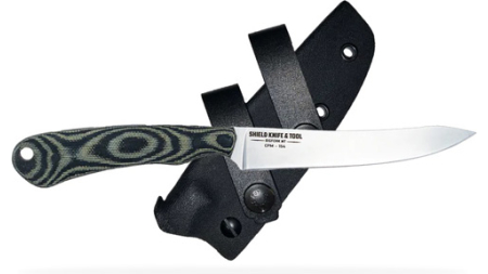 NIMROD STONE WASHED - OD / BLACK CANVAS MICARTA, PLAIN EDGE, 4.38" BLADE