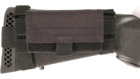 BUTTSTOCK SHOTGUN SHELL POUCH - BLACK, HOLDS 5