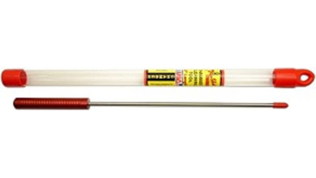 RIFLE & PISTOL CHAMBER ROD - 10", SS WITH RED ALUMINUM HANDLE