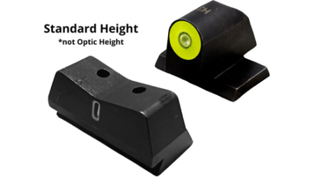 DXT2 BIG DOT NIGHT SIGHTS - M2.0 OPTICS READY FULL SIZE & COMPACT (9MM, 40 S&W, 45 ACP, 10MM), YELLOW DOT FRONT, TRITIUM REAR