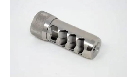 Area 419 Sidewinder Magnum Self Timing Muzzle Brake 6.5mm Raw Stainless 5/8-24