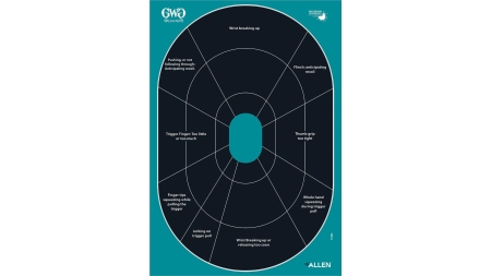 Allen Girls with Guns Splash Adhesive Oval Silhoutte Target 12x18 - 5/ct