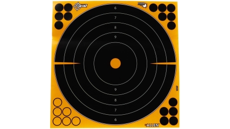 Allen EZ Aim Adhesive Splash Bullseye Target 12" Black and Yellow 25 Pack