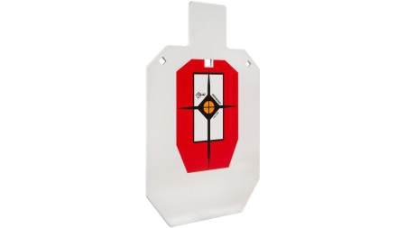 EZ-Aim Hardrock AR500 IPSC Silhouette Shooting Target 9"W x 14.875H" White/Red/Black