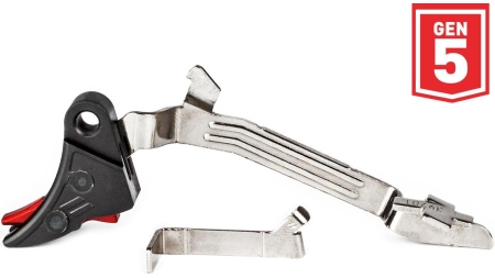 ZEV PRO Curved Face Glock Trigger Upgrade Bar Kit Gen5 Blk/Red