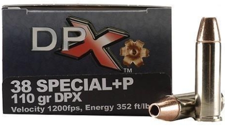 COR-BON Handgun Ammunition .38 Spl (+P) 110 gr DPX 1050 fps 20/box