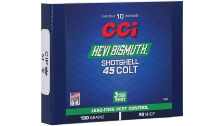 CCI Hevi Bismuth Centerfire Shotshell 45 Colt 130gr #8 1050 fps 10/ct