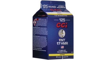 CCI Varmint Rimfire Ammunition .17 HMR 17gr VNT 2650 fps 125/ct