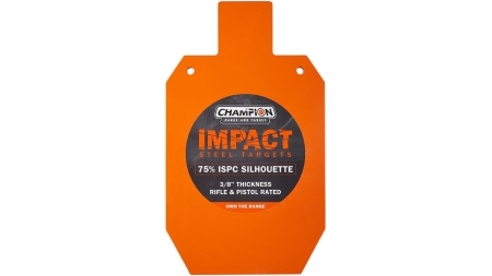 Champion Impact Steel Silhouette Target 75% IPSC Rifle Rated Orange