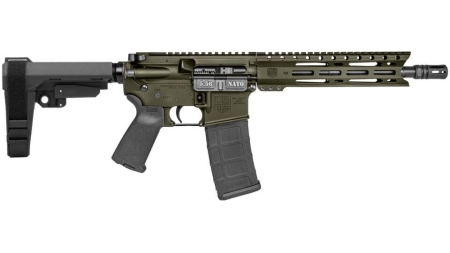 Diamondback DB15 Pistol 5.56mm 30rd Magazine(1) 10" Barrel 9" M-LOK Rail SBA3 Brace OD Green
