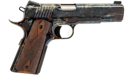 Standard Mfg 1911 Handgun 45 ACP 8rd Magazine 5" Barrel Case Colored with Factory #1 Engraving